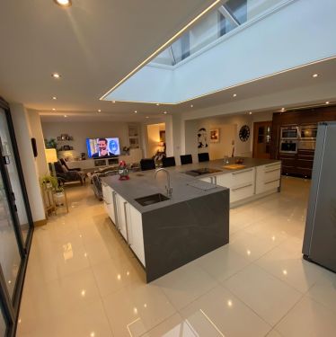 Cupola roof light and bi-fold doors boosted natural light levels.
