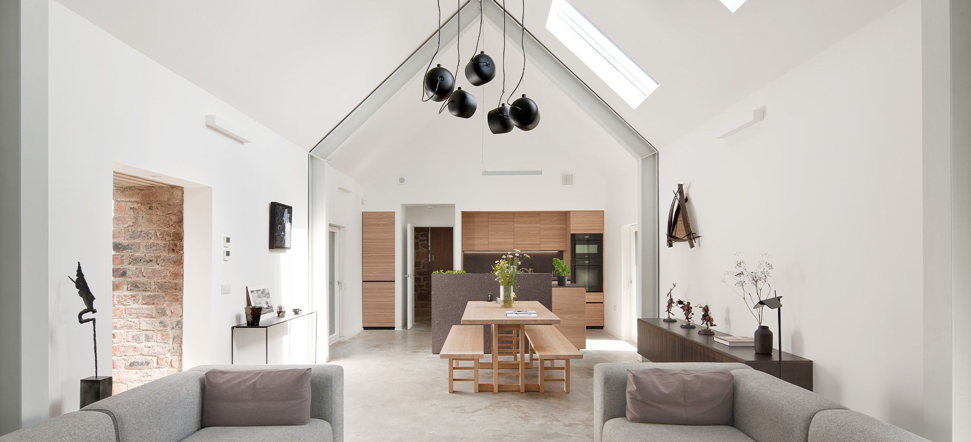 Roof height ceilings.