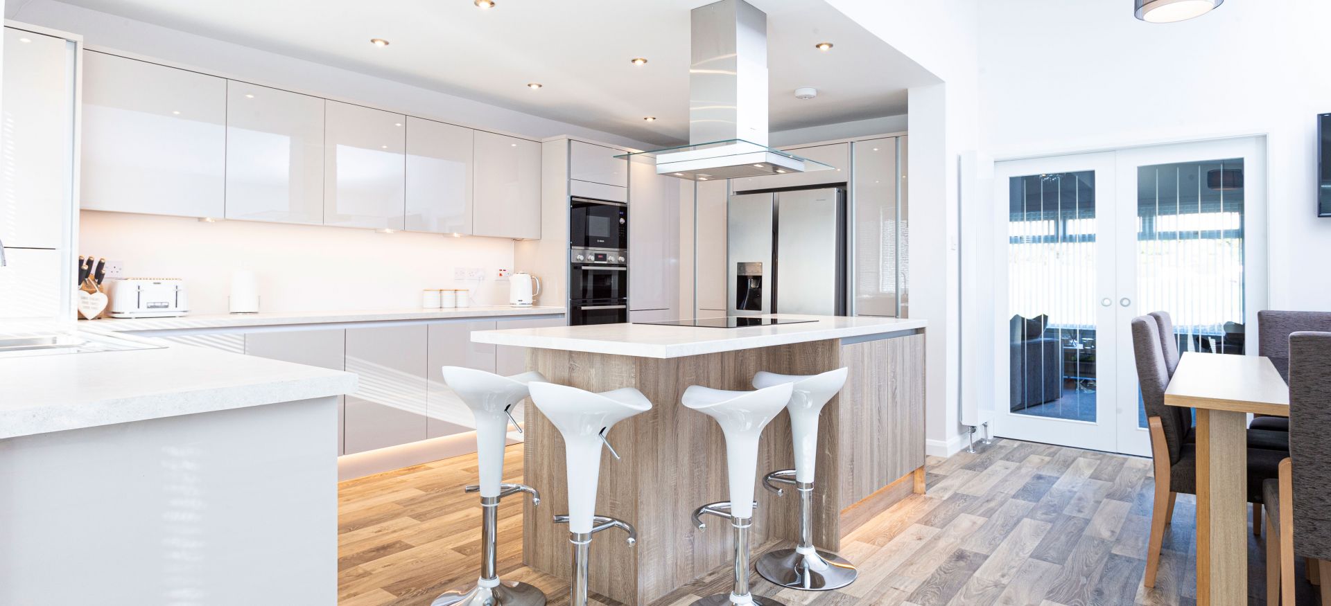 Creating a much more spacious kitchen and dining area. 